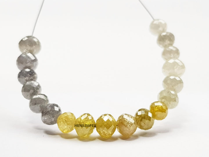 5.00 Ct Natural Multi Color Round Polished Loose Diamond Beads wt Drilled Hole for Jewelry
