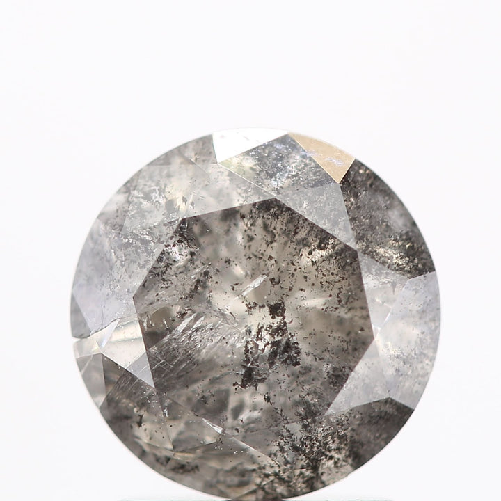 Salt and Pepper Diamond 1.59 Carat Round Polished Diamond - Natural Loose Diamonds, Brilliant Cut I3 Clarity Diamond For Ring Jewelry