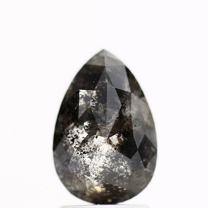 Salt and Pepper Diamond, 2.24 Ct Fancy Grey Pear Diamond, Unique Natural Loose Diamond For Engagement Ring, Anniversary Gift for Her