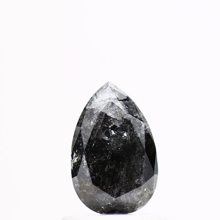 Salt and Pepper Diamond, 0.77 Ct Fancy Grey Pear Diamond, Unique Rare Natural Loose Diamond For Engagement Ring, Anniversary Gift for Her