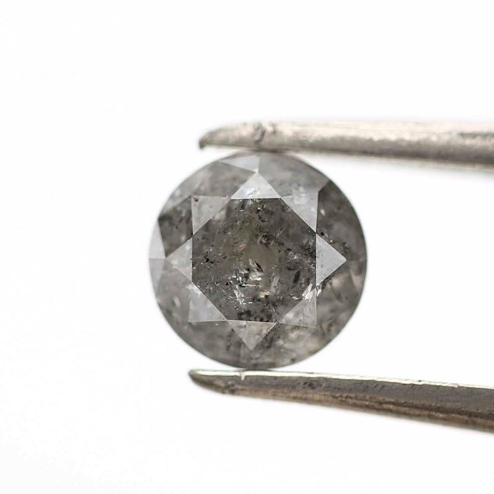 Salt and Pepper Diamond, Fancy Gray Color Round Brilliant Cut Diamond, Natural Loose Diamond for Engagement Ring 0.71 Ct Earth Mined Diamond
