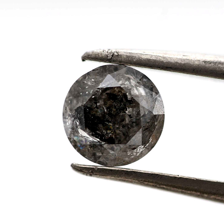 Salt and Pepper Diamond, Fancy Gray Color Round Brilliant Cut Diamond, Natural Loose Diamond for Engagement Ring 0.64 Ct Earth Mined Diamond