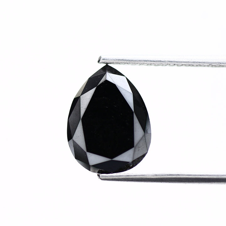 Pear Diamond, 3.20 Ct Fancy Black Color Pear Diamond, Unique Rare Natural Loose Diamond For Engagement Ring, Anniversary Gift for Her
