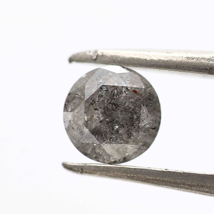 Salt and Pepper Diamond, Fancy Gray Color Round Brilliant Cut Diamond, Natural Loose Diamond for Engagement Ring 0.66 Ct Earth Mined Diamond