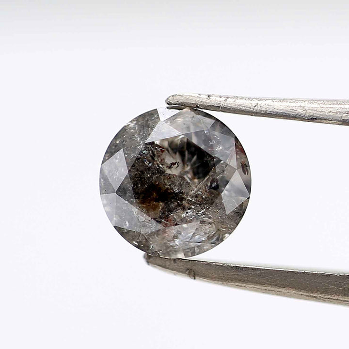 Salt and Pepper Diamond, Fancy Brown Color Round Brilliant Cut Diamond, Natural Loose Diamond for Engagement Ring, 0.97 Ct Unique Diamond