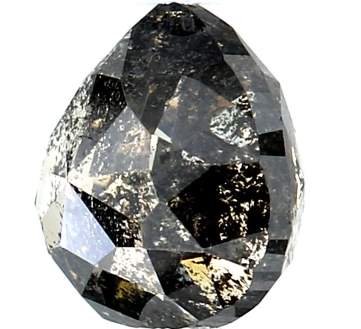 1.51 Ct Salt and Pepper Diamond, Natural Gray Color Pear Cut Loose Diamonds for Engagement Ring