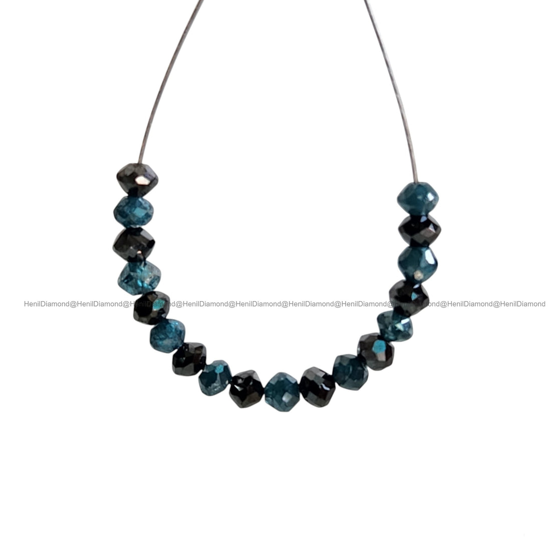 1.02 Ct Lot 1.50 to 2.00 MM Natural Blue Black Polished Round Loose Diamonds Beads wt Drilled Hole for String