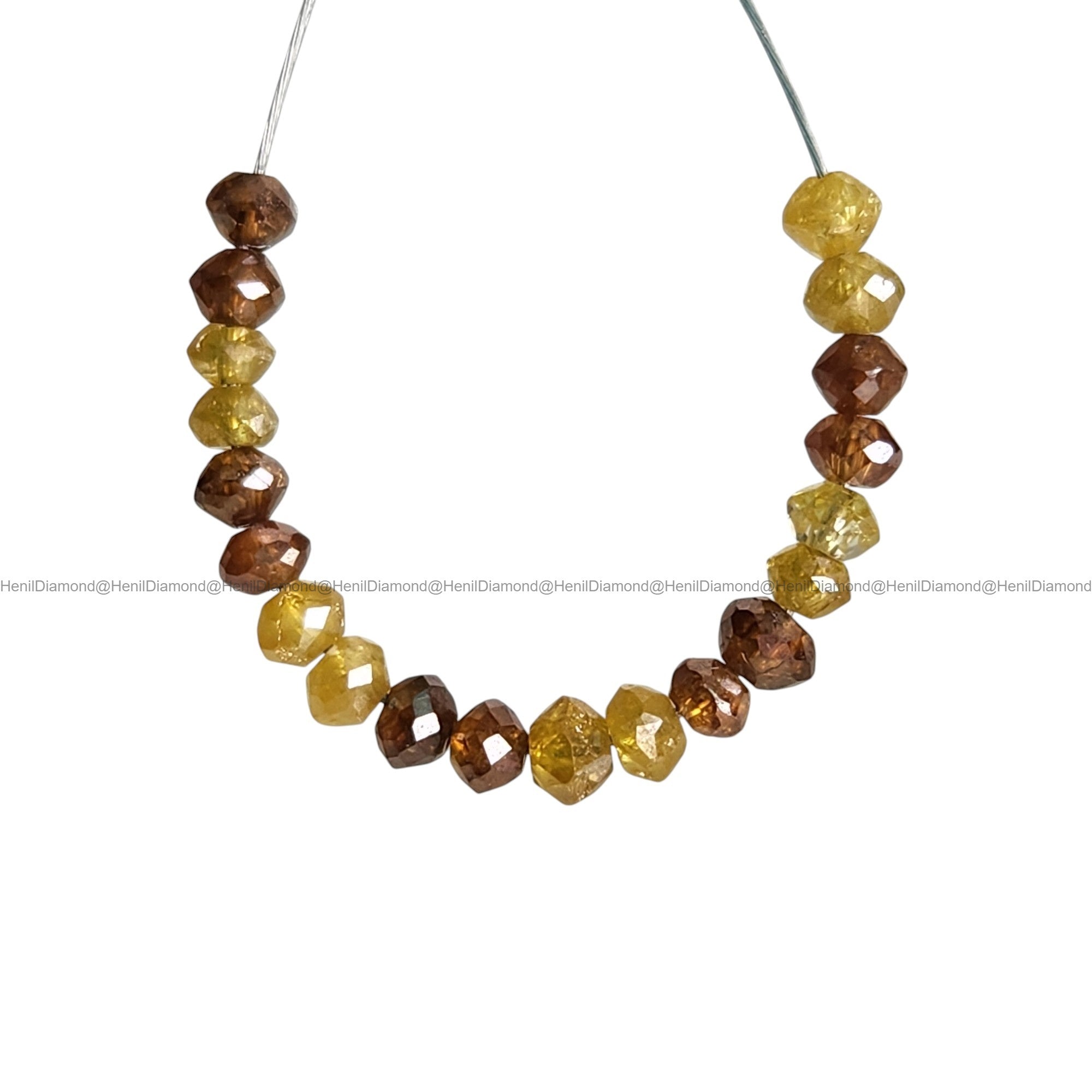 1.03 Ct Lot 1.50 to 2.00 MM Natural Red Yellow Color Polished Round Loose Diamonds Beads wt Drilled Hole for Jewelry