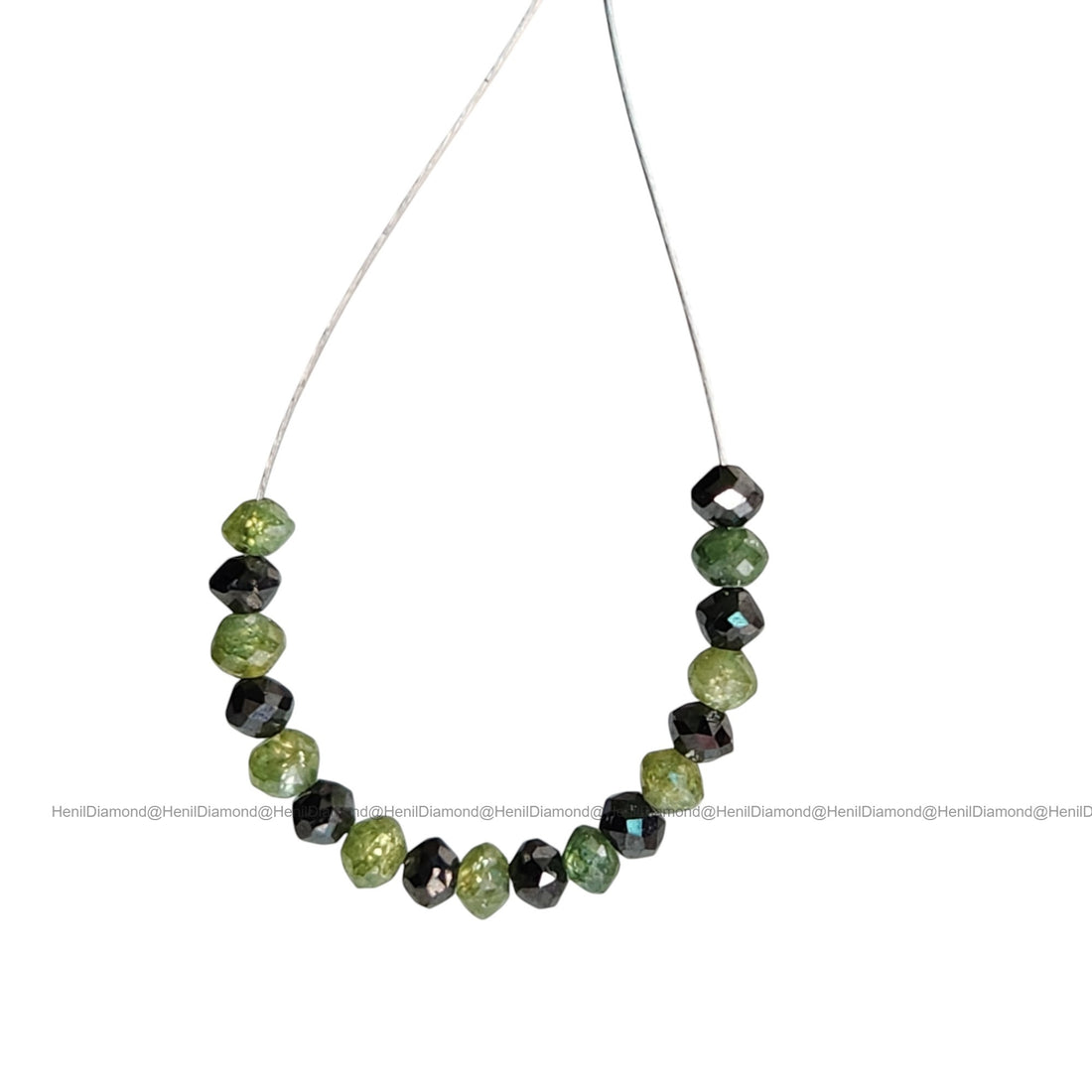 1.04 Ct Lot 1.50 to 2.00 MM Natural Green Black Polished Round Loose Diamonds Beads wt Drilled Hole for Making Jewelry
