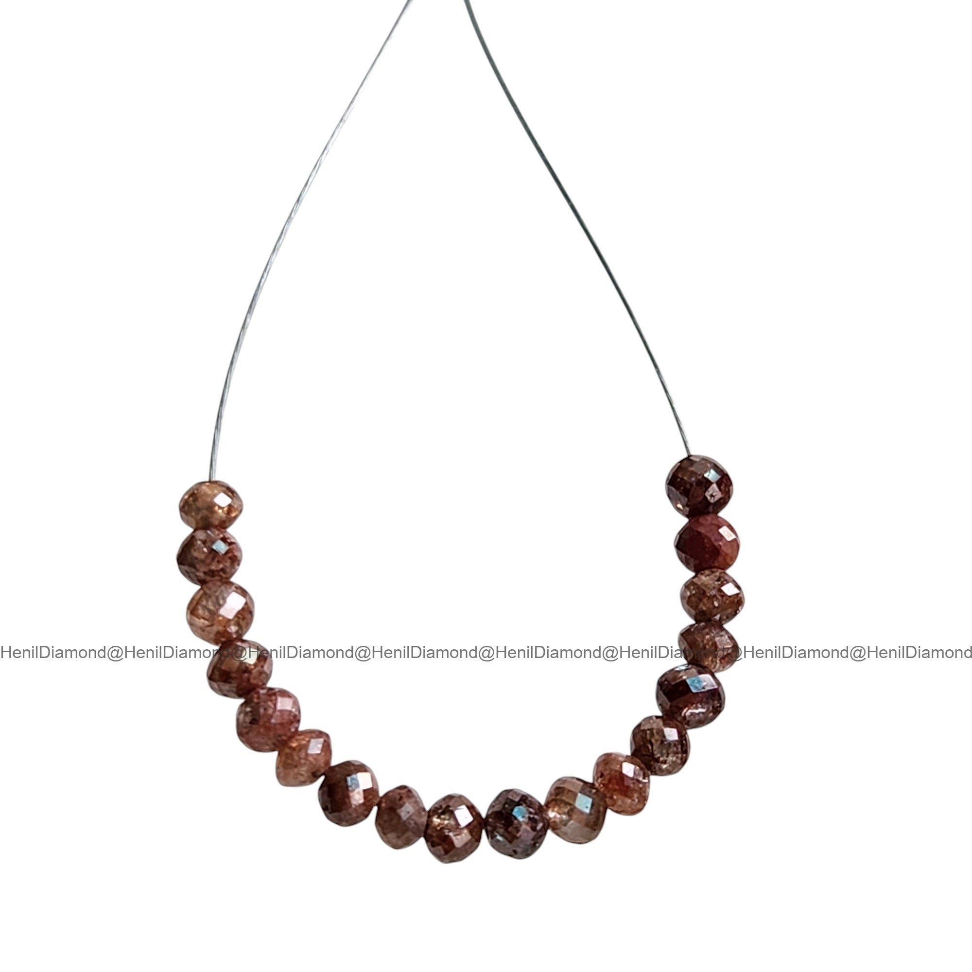 1.03 Ct 1.50-2.00 MM Natural Red Round Diamond Beads with Drilled Hole for Necklace Strand