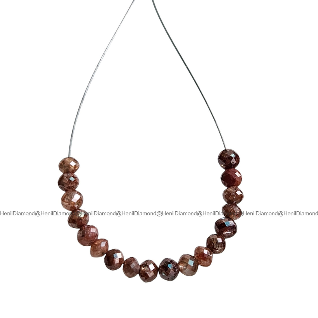 1.03 Ct 1.50-2.00 MM Natural Red Round Diamond Beads with Drilled Hole for Necklace Strand
