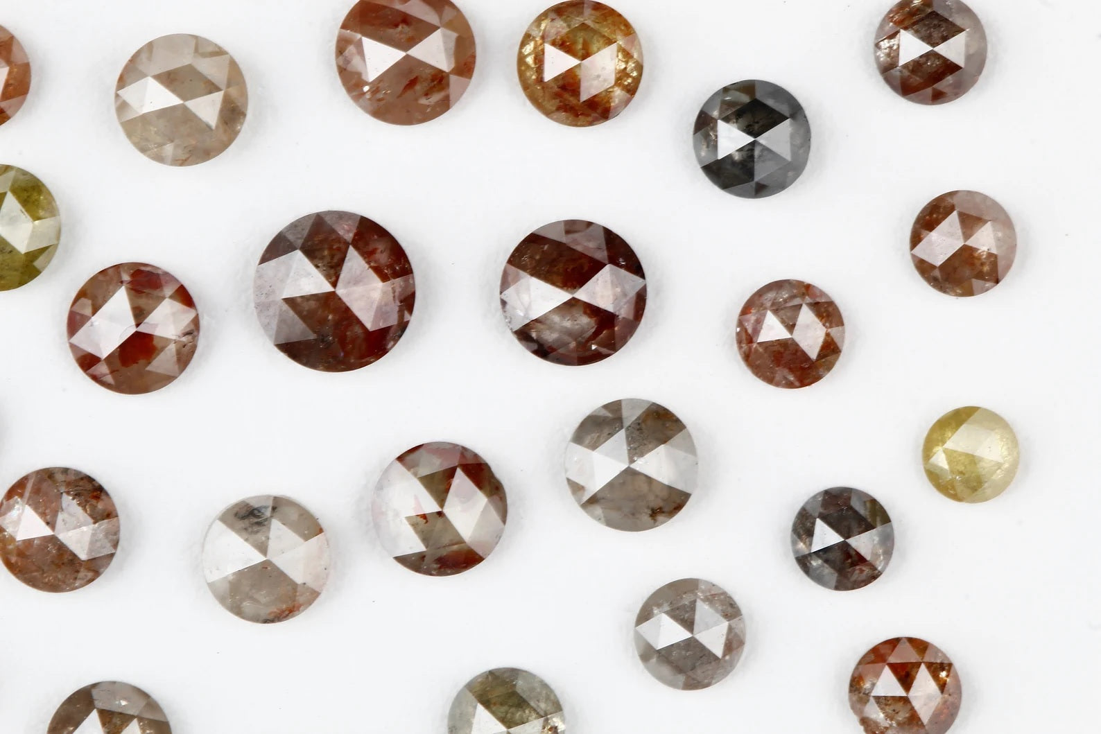1.00 Ct 2.00-3.00 MM Natural Multi Color Round Rose Cut Loose Diamond for Jewelry