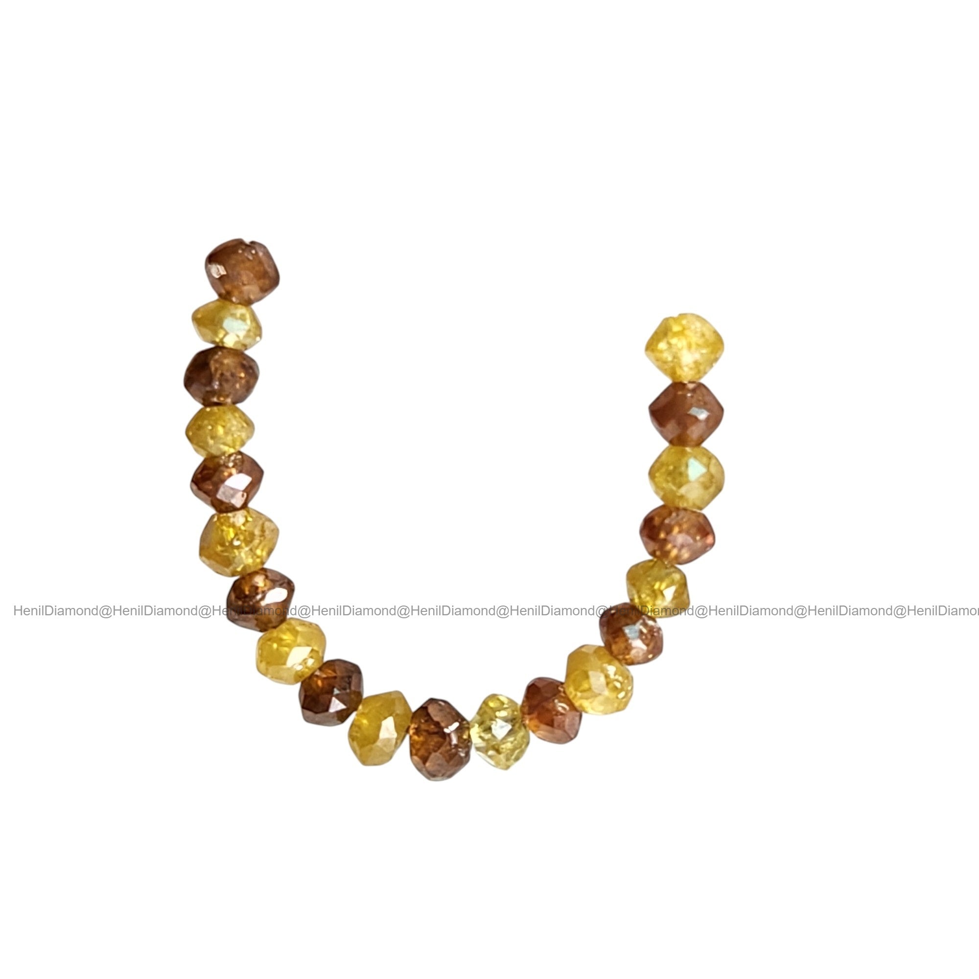 1.03 Ct Lot 1.50 to 2.00 MM Natural Yellow Red Color Polished Round Loose Diamonds Beads wt Drilled Hole for Strand