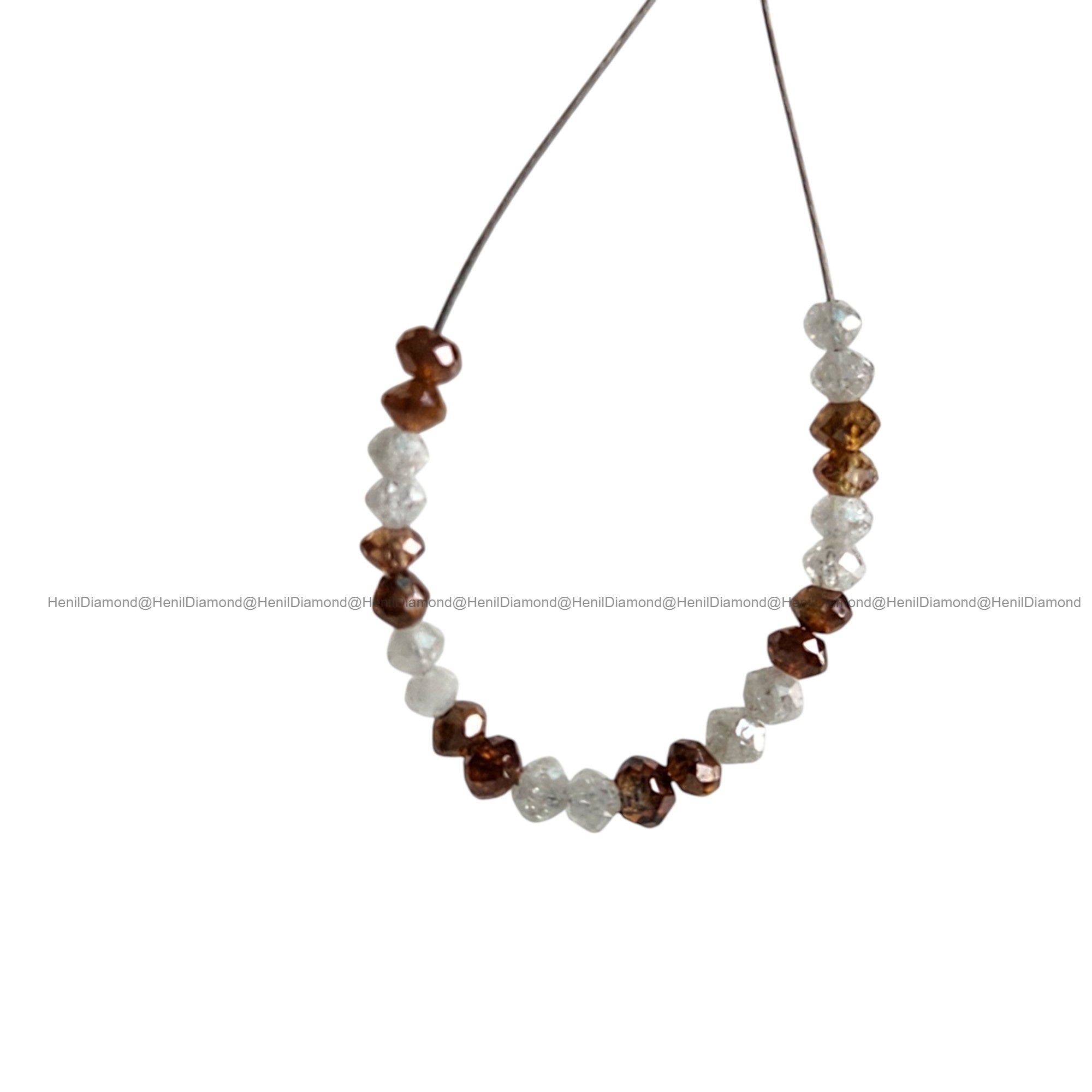 1.04 Ct Lot 1.50 to 2.00 MM Natural White Red Polished Round Loose Diamonds Beads wt Drilled Hole for making Jewelry