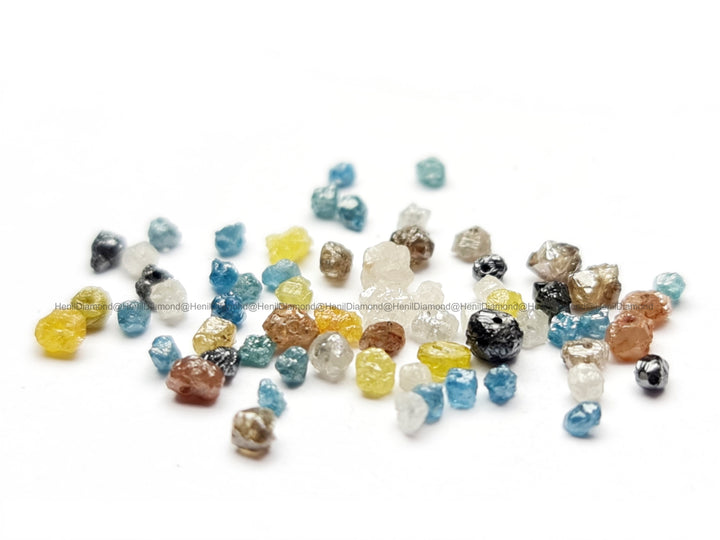 5.05 Ct Lot Natural Multi-Color Raw Rough Diamond Beads with Drilled Hole | 1.50–2.50 MM Loose Diamonds for Jewelry Making