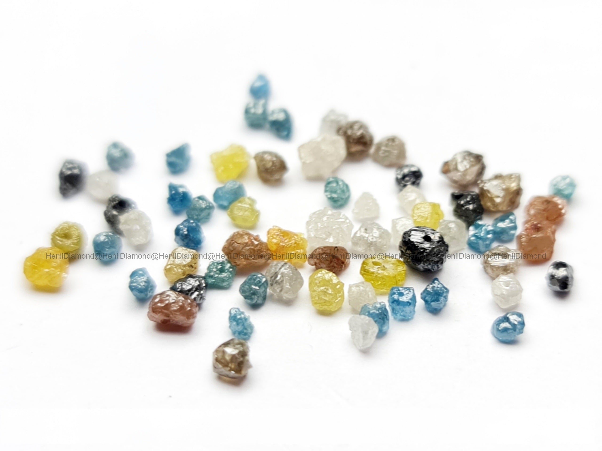 2.00 Ct Lot Natural Multi-Color Raw Rough Diamond Beads with Drilled Hole | 1.50–2.50 MM Loose Diamonds for Jewelry Making