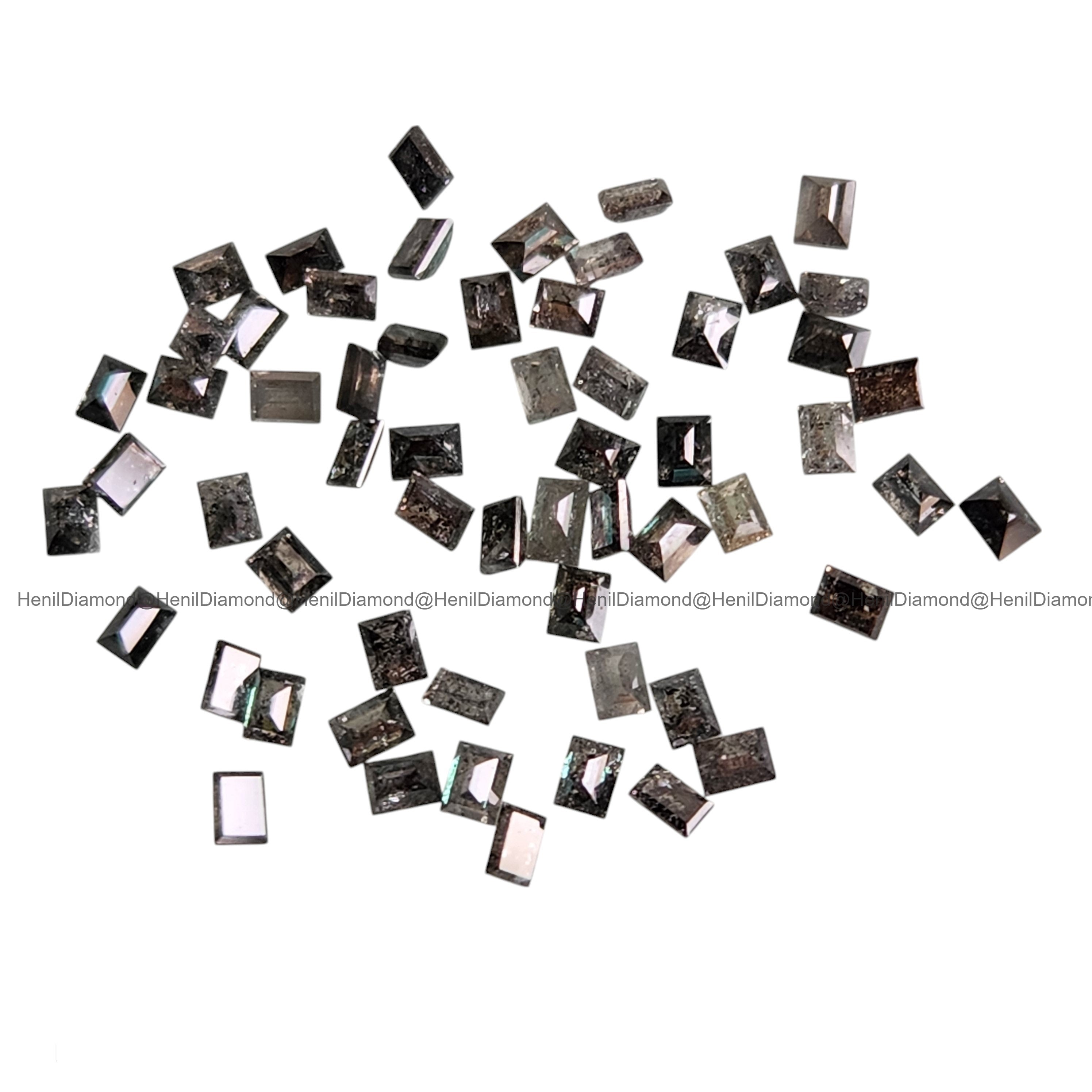 1.00 Ct Rare Salt and Pepper Baguette Diamond 2x3 MM – Natural Loose Gem for Distinctive Engagement Rings