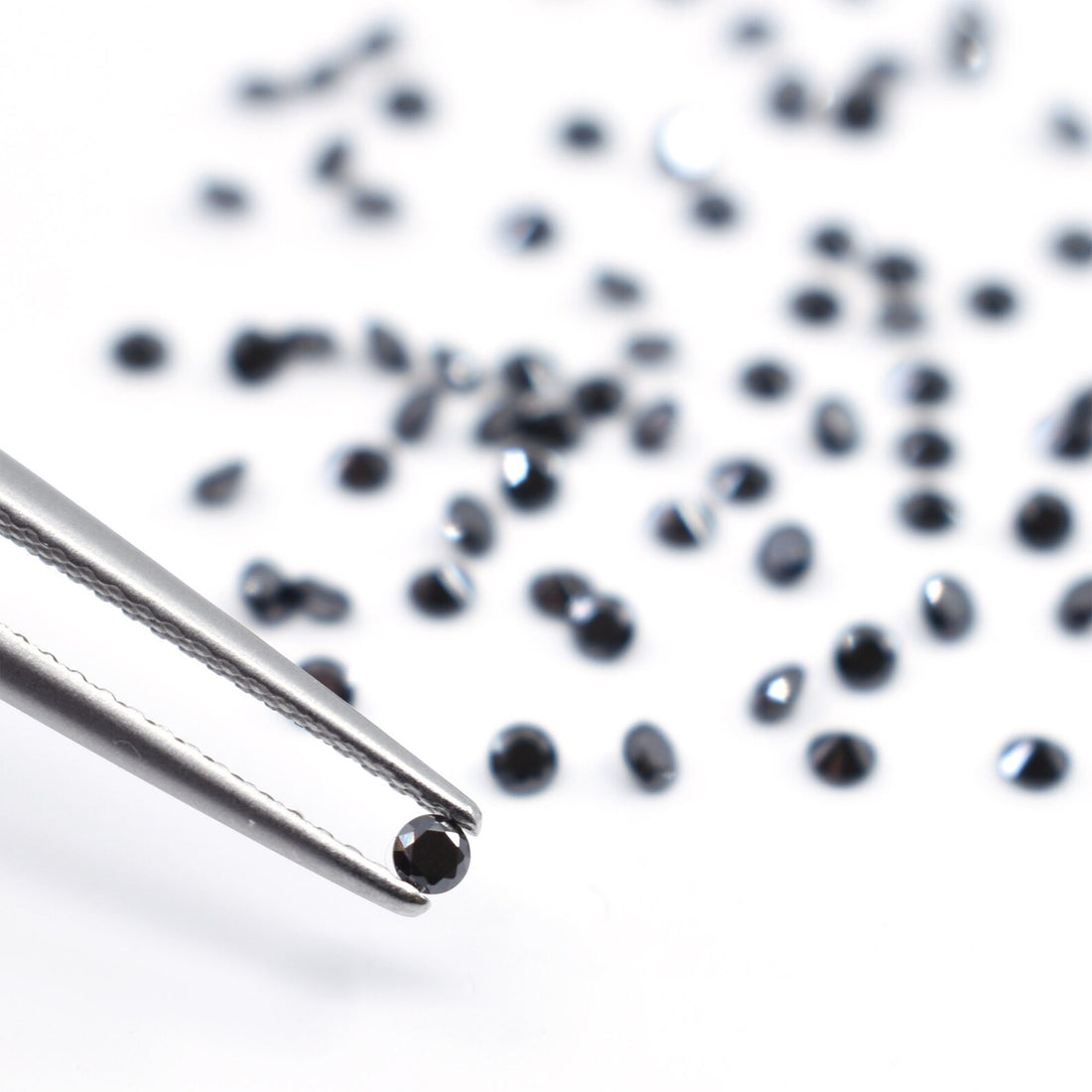 1.00 MM Natural Black Round Loose Diamonds for Jewelry, Fancy Black Color Diamond for Engagement Wedding Ring