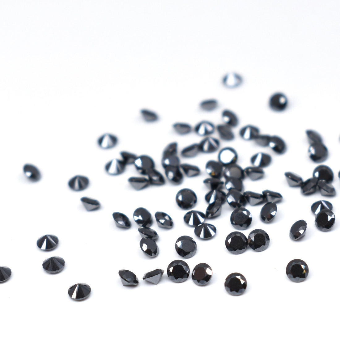 1.00 MM Natural Black Round Loose Diamonds for Jewelry, Fancy Black Color Diamond for Engagement Wedding Ring