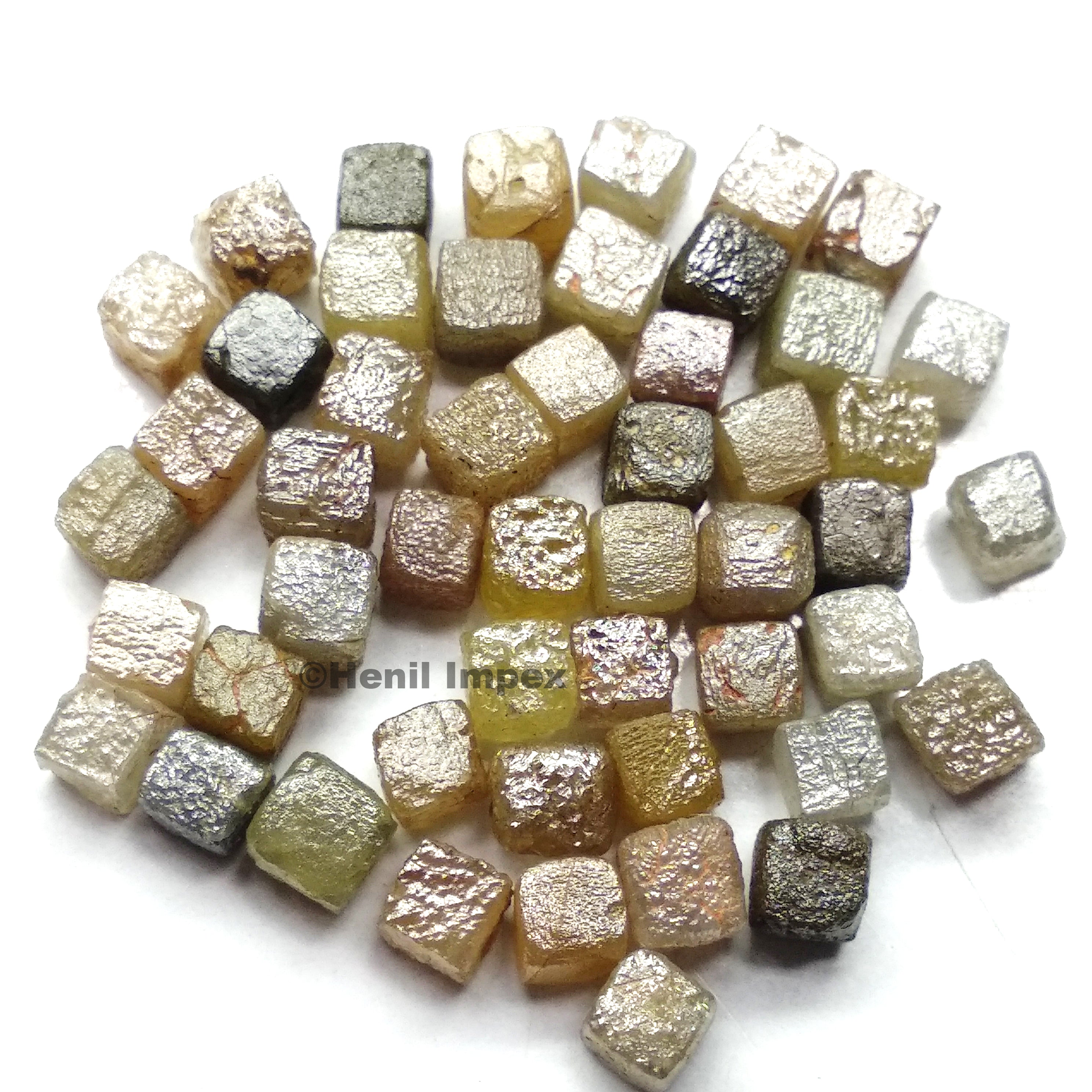 1.00 Carat Lot 1.50 to 2.00 MM Natural Mix Color Congo Cube Shape Loose Raw Rough Diamonds