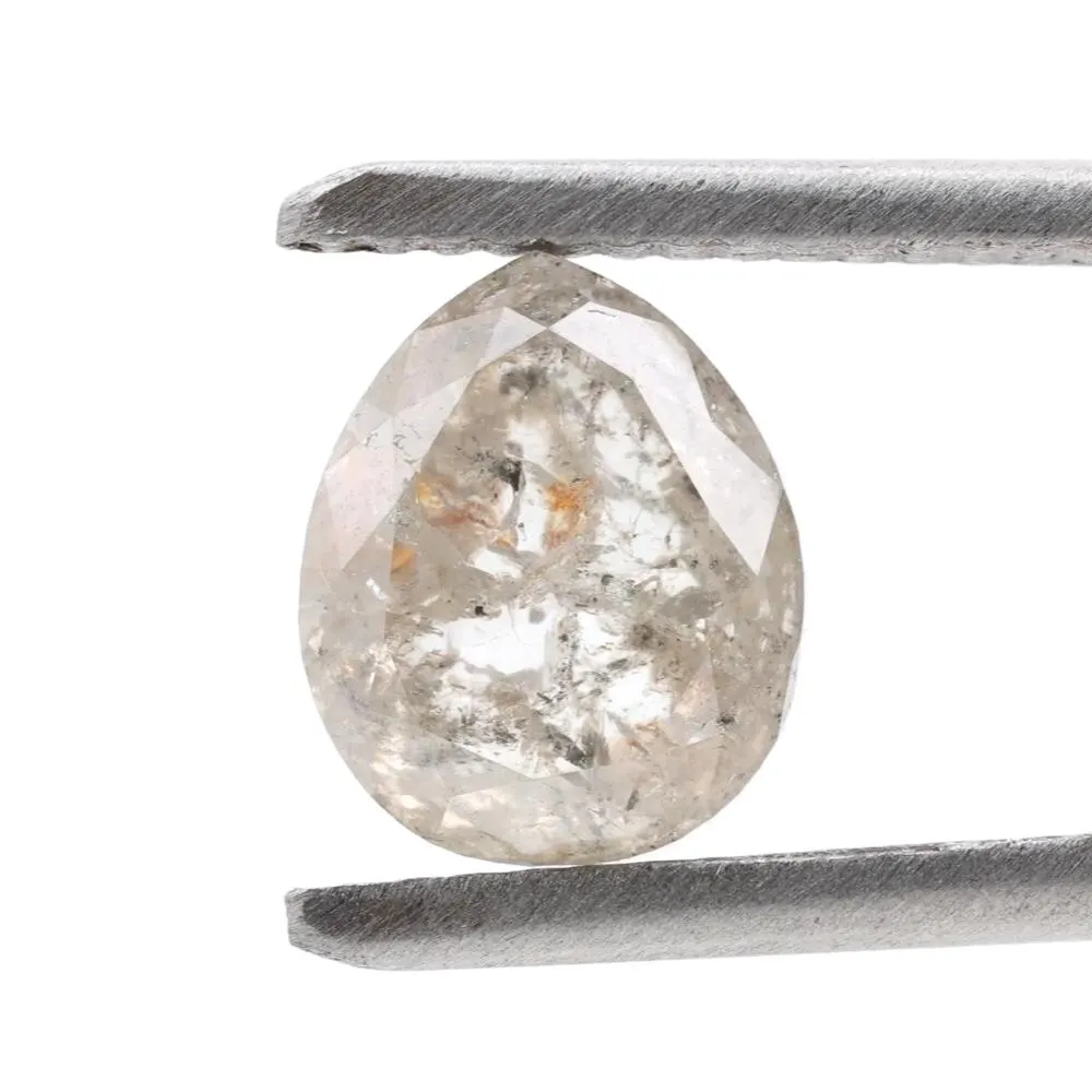 2.24 Ct Salt and Pepper Diamond, Natural Gray Color Pear Cut Loose Diamonds for Engagement Ring