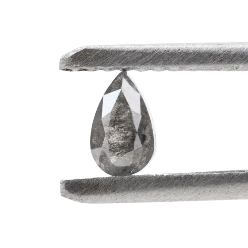 0.25 Ct Salt and Pepper Diamond, Natural Gray Color Pear Cut Loose Diamonds for Engagement Ring