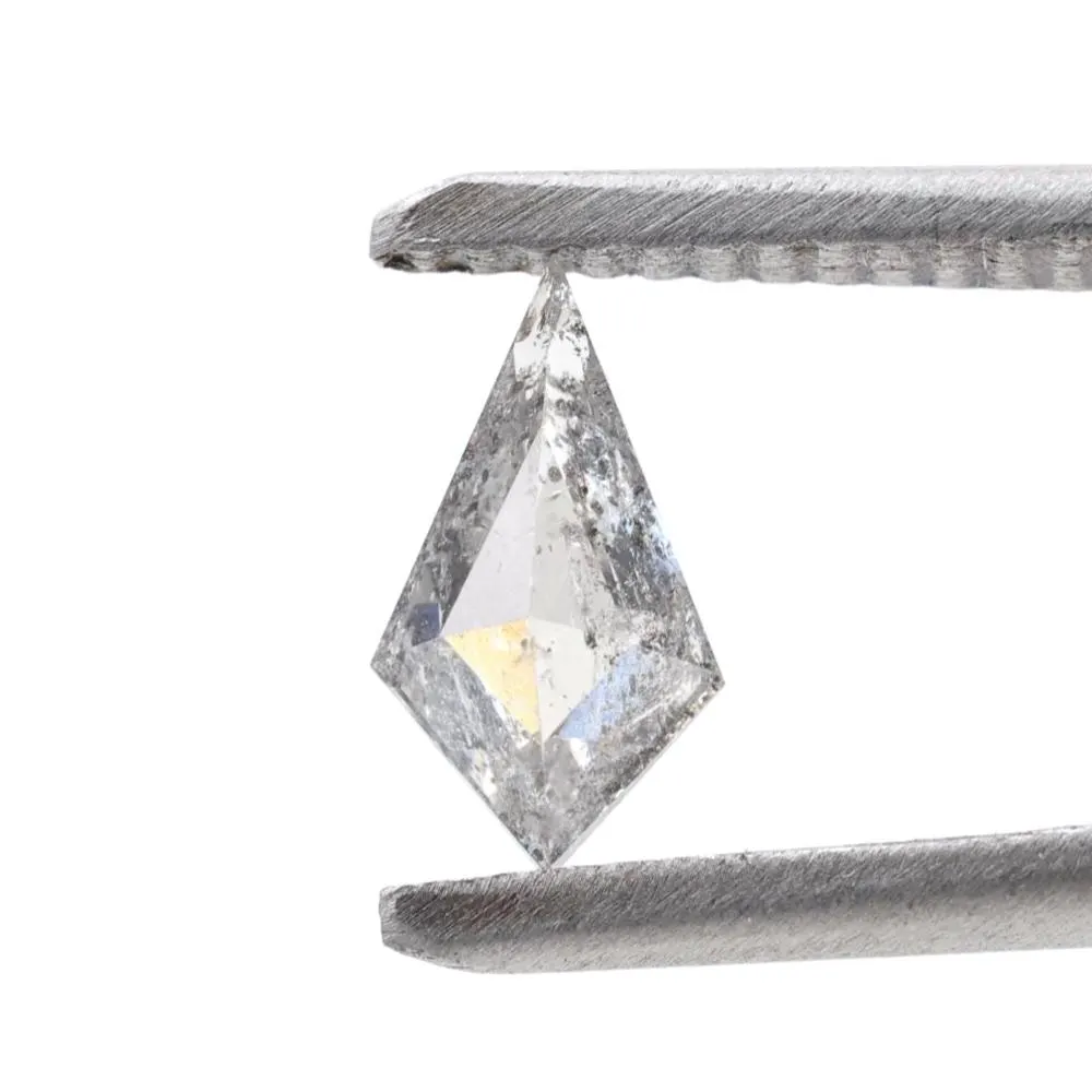 0.50 Ct Salt and Pepper Diamond, Natural Gray Kite Loose Diamonds for Engagement Ring