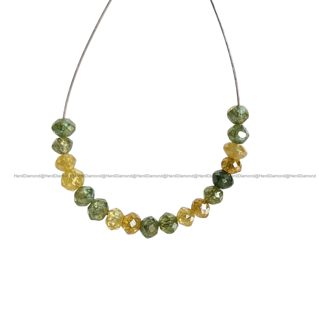 1.04 Ct Lot 1.50 to 2.00 MM Natural Yellow Green Polished Round Loose Diamonds Beads wt Drilled Hole for Bracelet