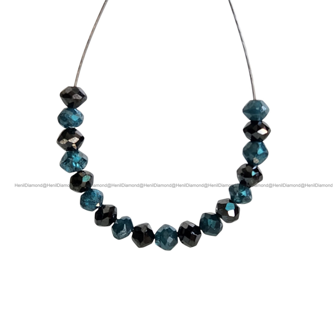 1.02 Ct Lot 1.50 to 2.00 MM Natural Blue Black Polished Round Loose Diamonds Beads wt Drilled Hole for String