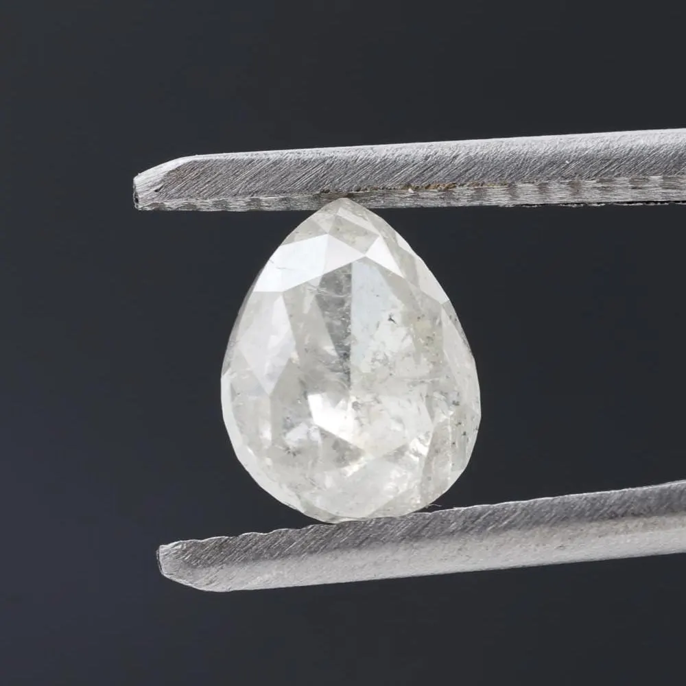 2.00 Ct Salt and Pepper Diamond, Natural Gray Color Pear Cut Loose Diamonds for Engagement Ring