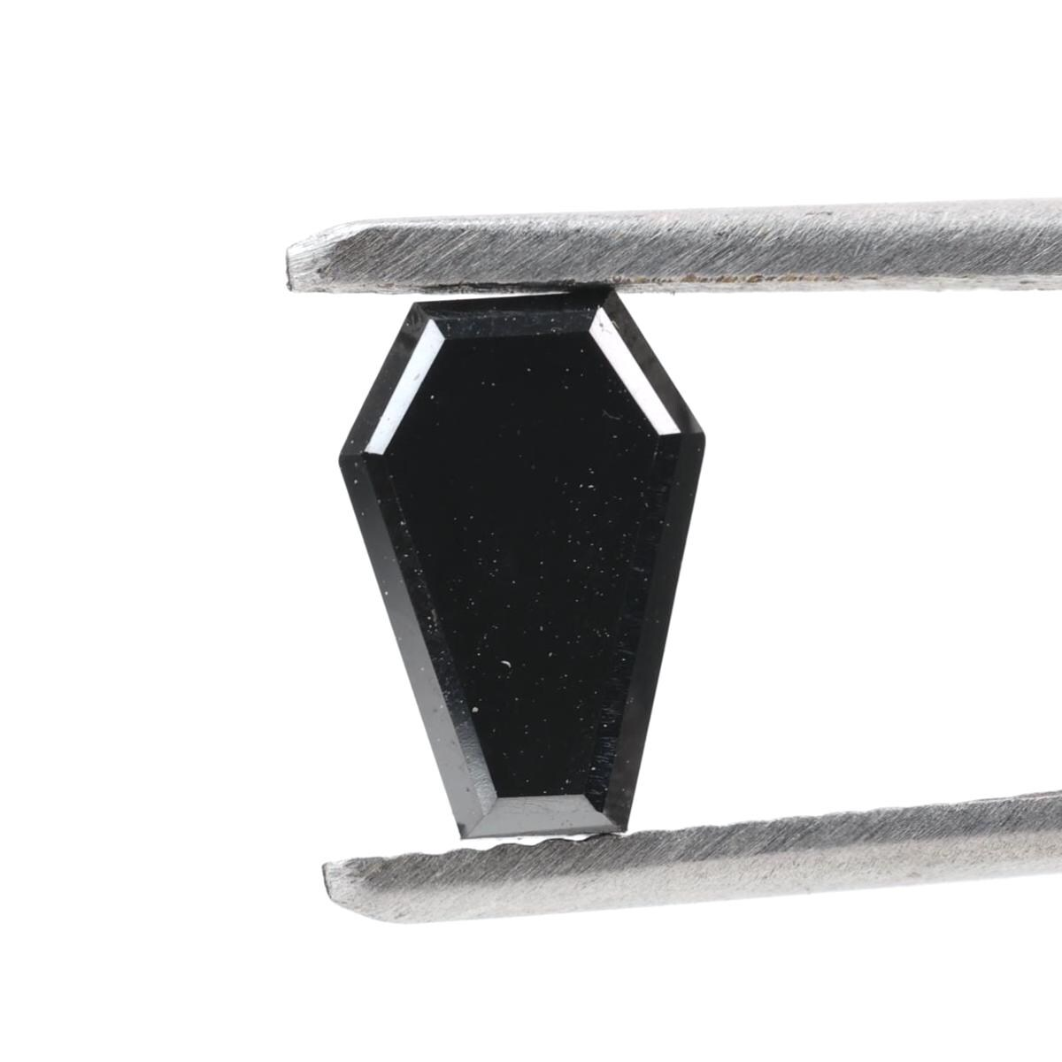 1.64 Carat Natural Black Coffin Loose Diamonds for Engagement Ring