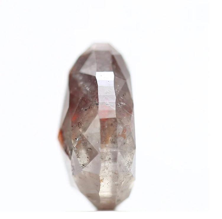 3.77 ct Salt and Pepper Diamond, Natural Brown Red Color Pear Cut Loose Diamond for Jewelry