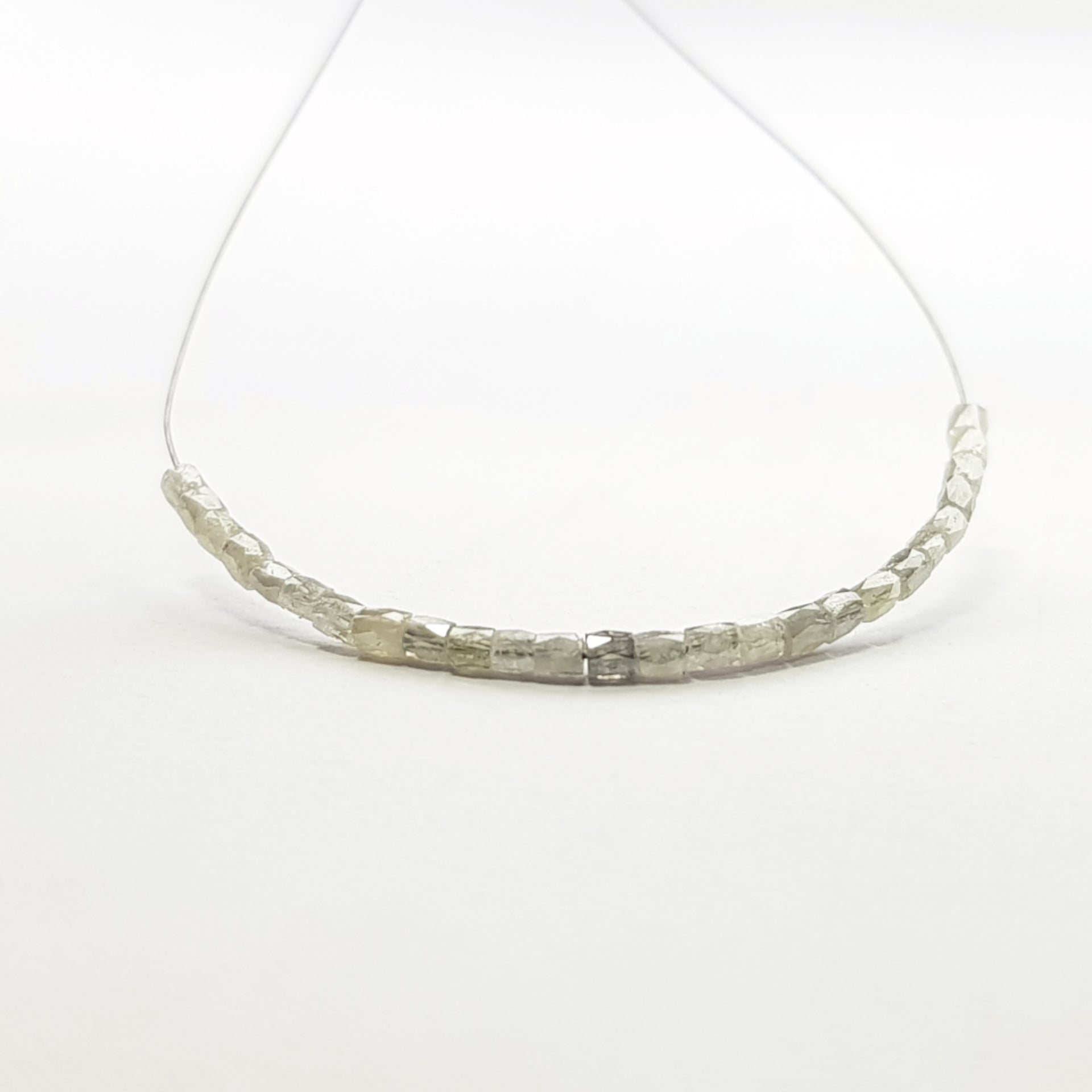 1.00 Ct Lot Natural Diamond Beads, Fancy Grey Color Tube Diamond Beads with Drilled Hole For Strand Necklace