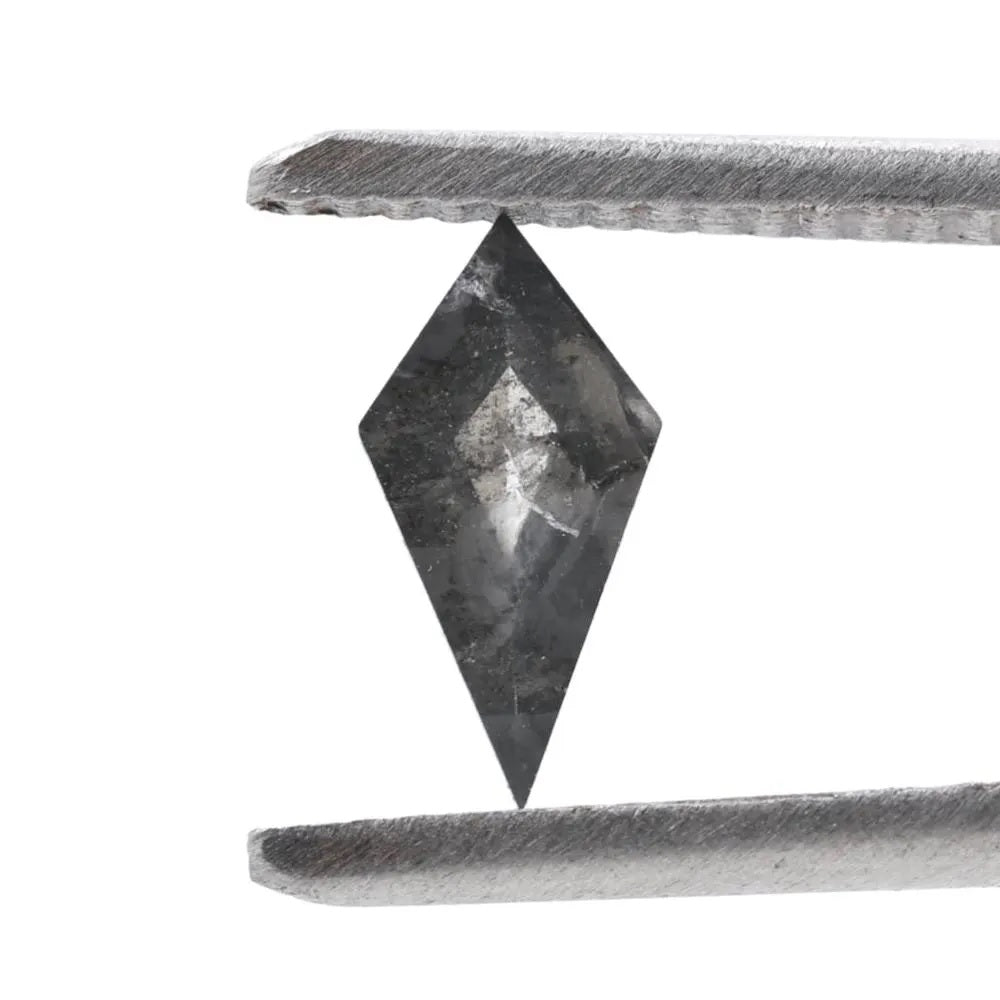 0.52 Carat Salt and Pepper Diamond, Natural Gray Kite Loose Diamonds for Engagement Ring