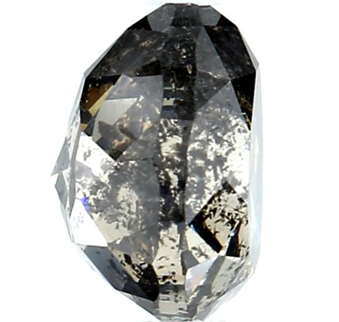 1.51 Ct Salt and Pepper Diamond, Natural Gray Color Pear Cut Loose Diamonds for Engagement Ring