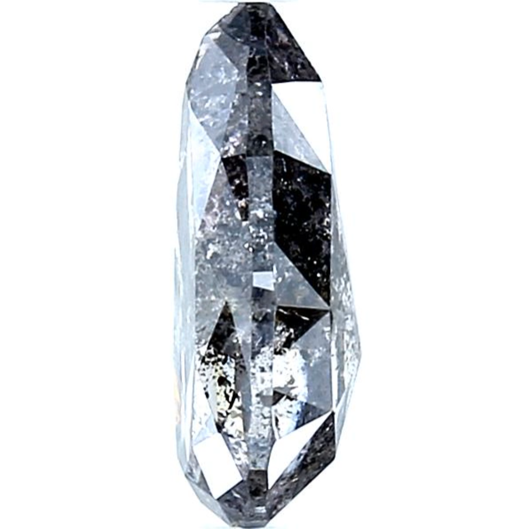 Salt and Pepper Diamond, 1.86 Ct Natural Gray Color Pear Cut Loose Diamonds for Engagement Ring