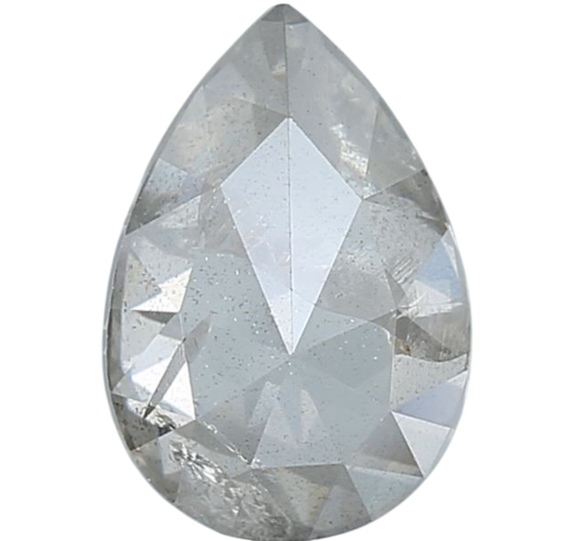 Salt and Pepper Diamond, 2.76 Ct Natural Gray Color Pear Cut Loose Diamonds for Engagement Ring