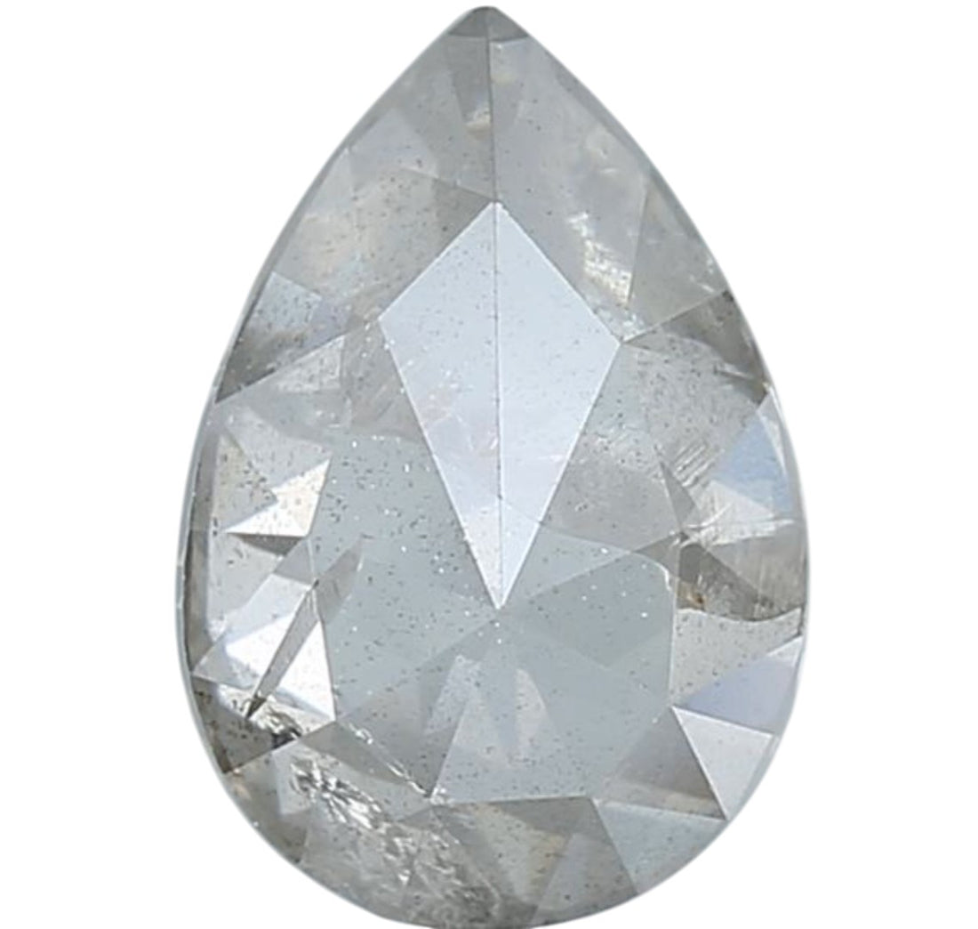 Salt and Pepper Diamond, 2.76 Ct Natural Gray Color Pear Cut Loose Diamonds for Engagement Ring