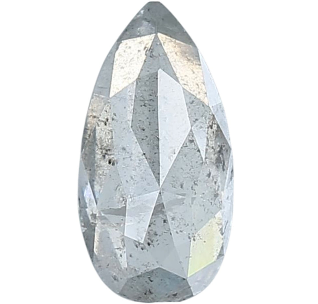 1.45 Ct Salt and Pepper Diamond, Natural Gray Color Pear Cut Loose Diamonds for Engagement Ring
