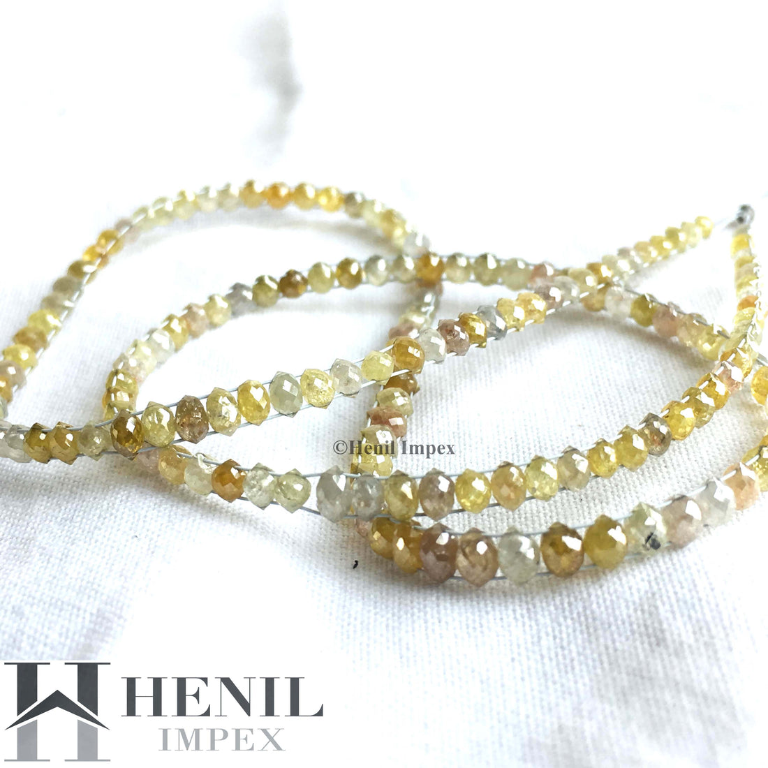 40+ Ct Natural Multi Color Double Drilled Diamonds Beads 16" Strand Necklace , Sparkling Double Drilled Drops Loose Diamond Beads
