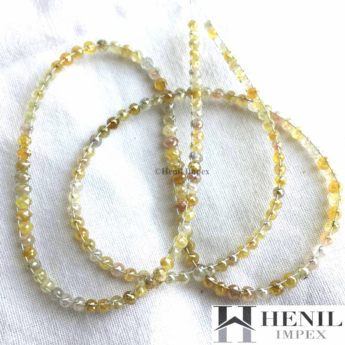 40+ Ct Natural Multi Color Double Drilled Diamonds Beads 16" Strand Necklace , Sparkling Double Drilled Drops Loose Diamond Beads