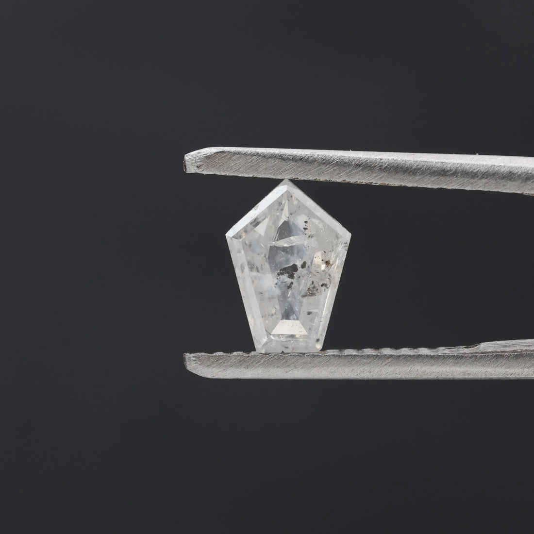 0.55 Carat Salt and Pepper Diamond, Natural Gray Shield Loose Diamonds for Minimalist Engagement Ring