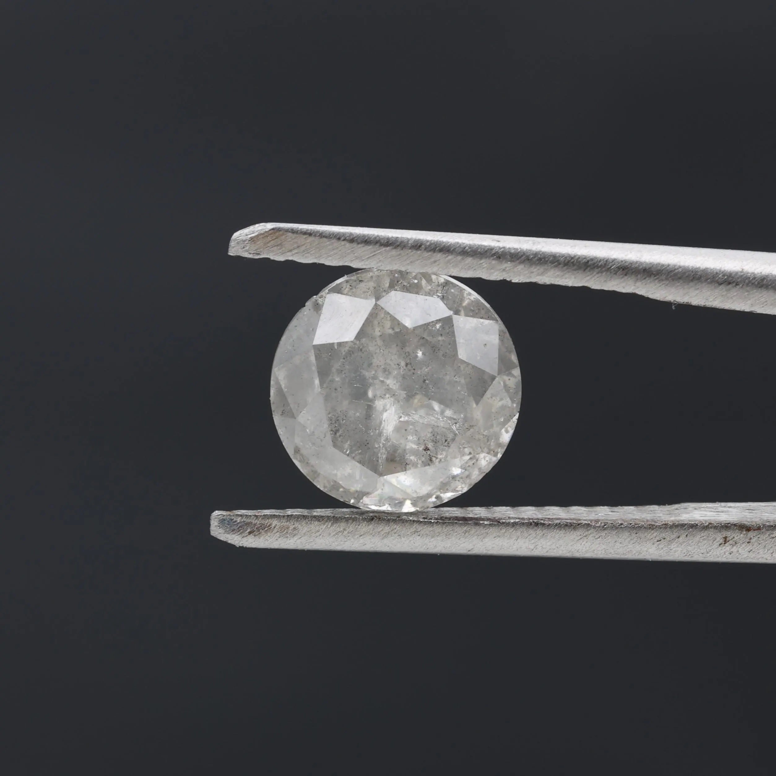 2.18 Carat Salt and Pepper Diamond, Natural Gray Round Loose Diamonds for Minimalist Engagement Ring