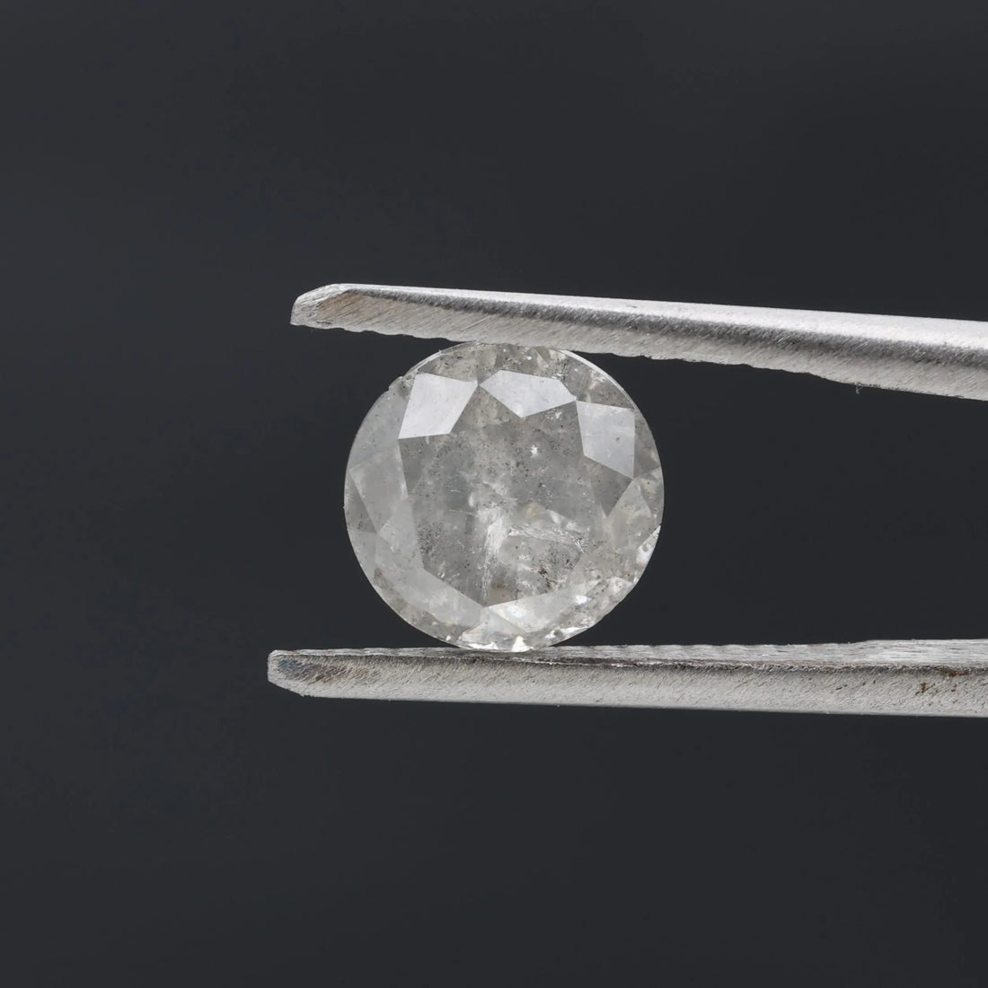2.18 Carat Salt and Pepper Diamond, Natural Gray Round Loose Diamonds for Minimalist Engagement Ring