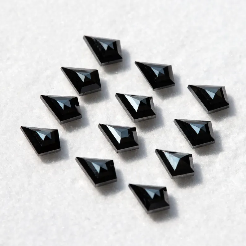 4.00 x 3.00 MM Natural Black Kite Loose Diamonds for Jewelry