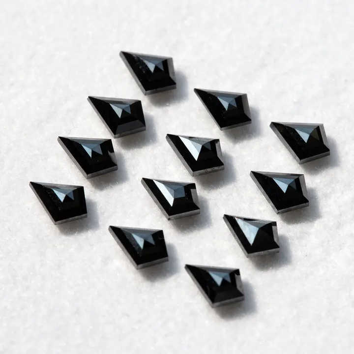 4.00 x 3.00 MM Natural Black Kite Loose Diamonds for Jewelry