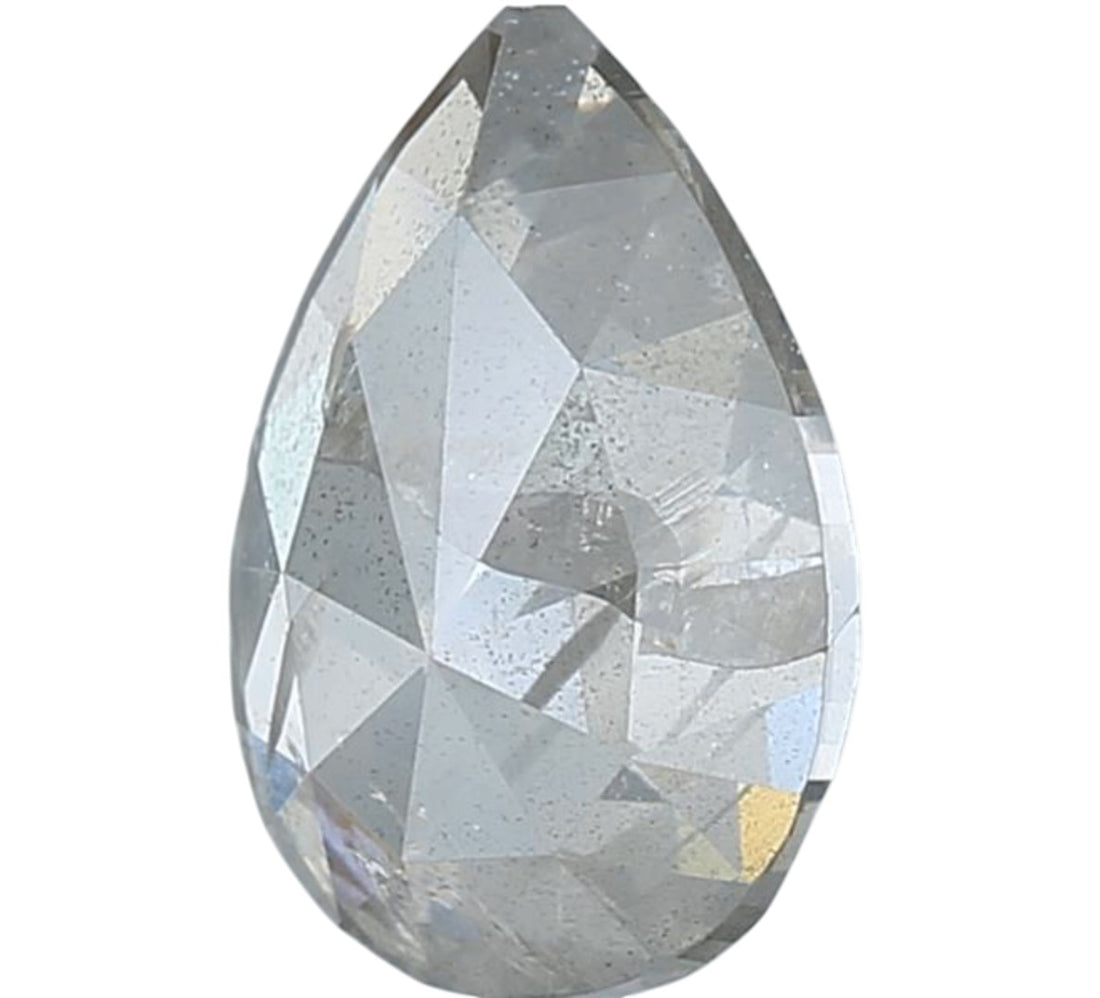 Salt and Pepper Diamond, 2.76 Ct Natural Gray Color Pear Cut Loose Diamonds for Engagement Ring