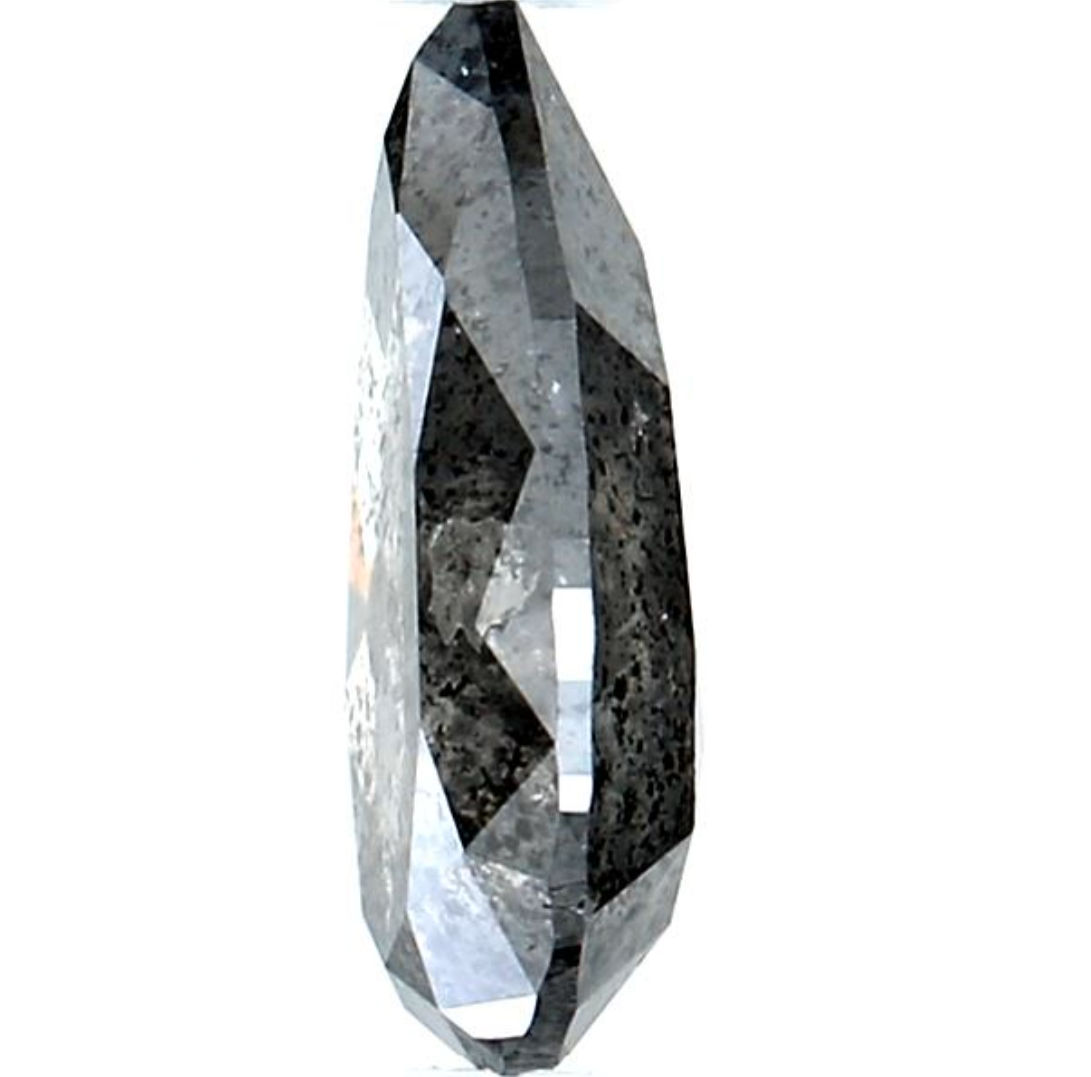 Salt and Pepper Diamond, 1.18 Ct Natural Gray Color Pear Cut Loose Diamonds for Engagement Ring