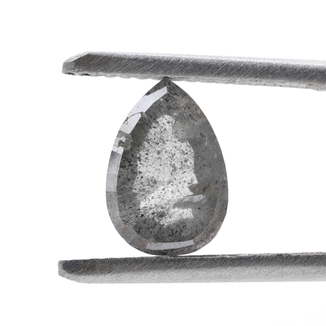 1.57 Ct Salt and Pepper Diamond, Natural Gray Color Pear Cut Loose Diamonds for Engagement Ring