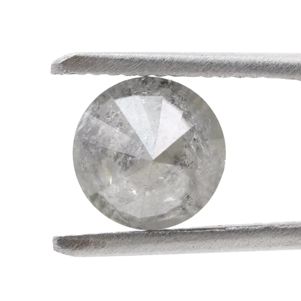 2.47 Carat Salt and Pepper Diamond, Natural Gray Round Loose Diamonds for Engagement Ring